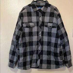 George Black and Gray Plaid Shirt Jacket